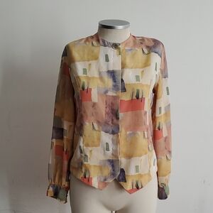 Colorful Geometric Button-Down Shirt